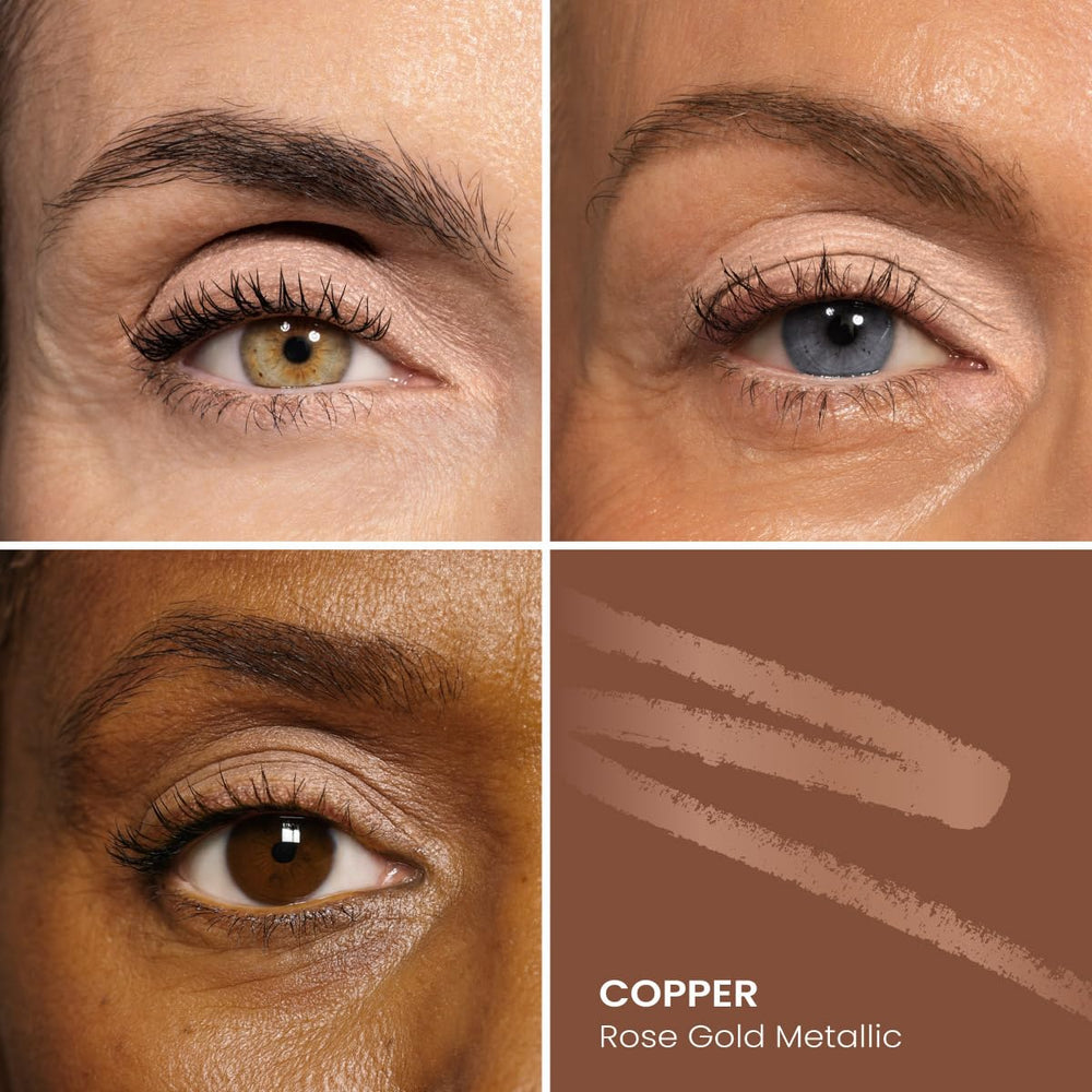 Prime Prometics PrimeEyes Glide Eyeliner copper metallic application close-up for precision