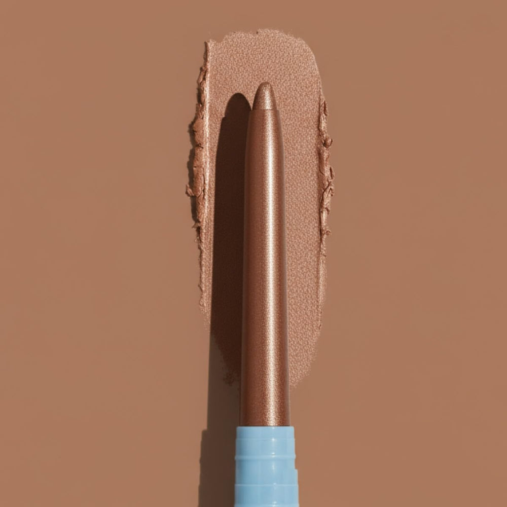 Prime Prometics PrimeEyes Glide Eyeliner copper metallic pigment close-up shows rich color