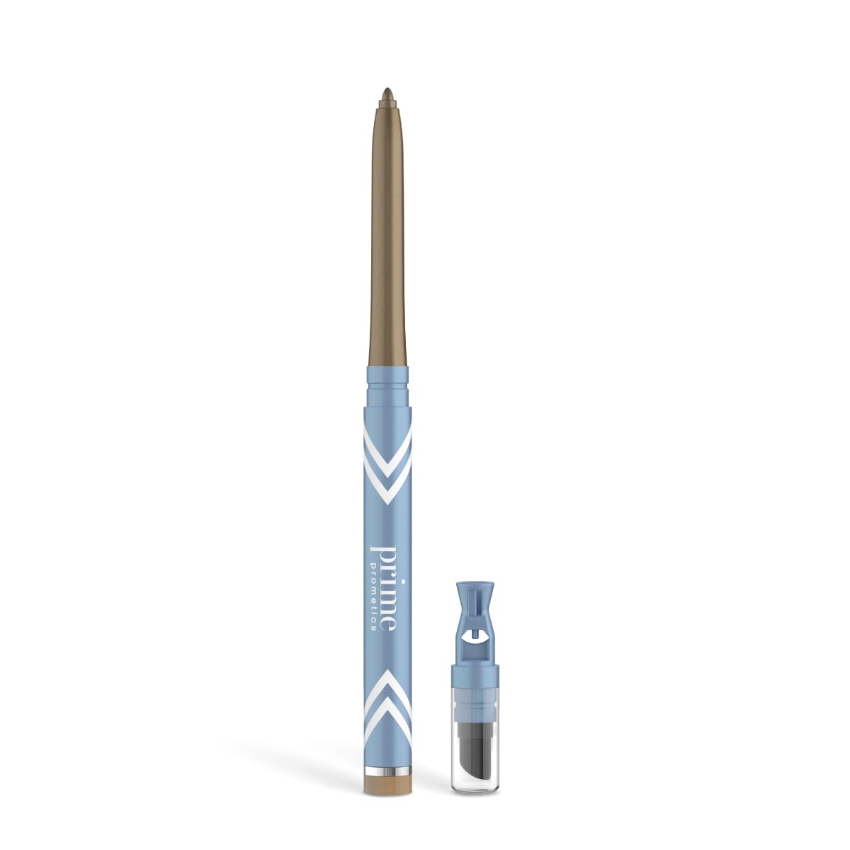 PrimePrometics PrimeEyes Glide Eyeliner golden metallic swatch shows rich color and shimmer for long-wear definition