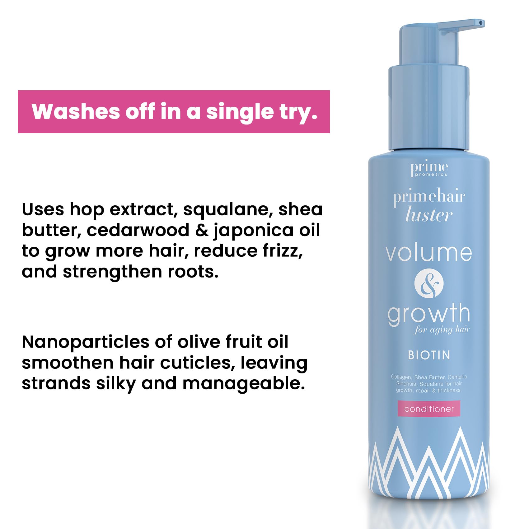 PrimePrometics PrimeHair Luster hair texture close-up showing softness and elasticity.