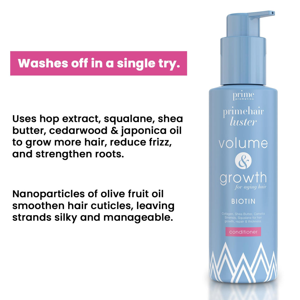 PrimePrometics PrimeHair Luster hair texture close-up showing softness and elasticity.