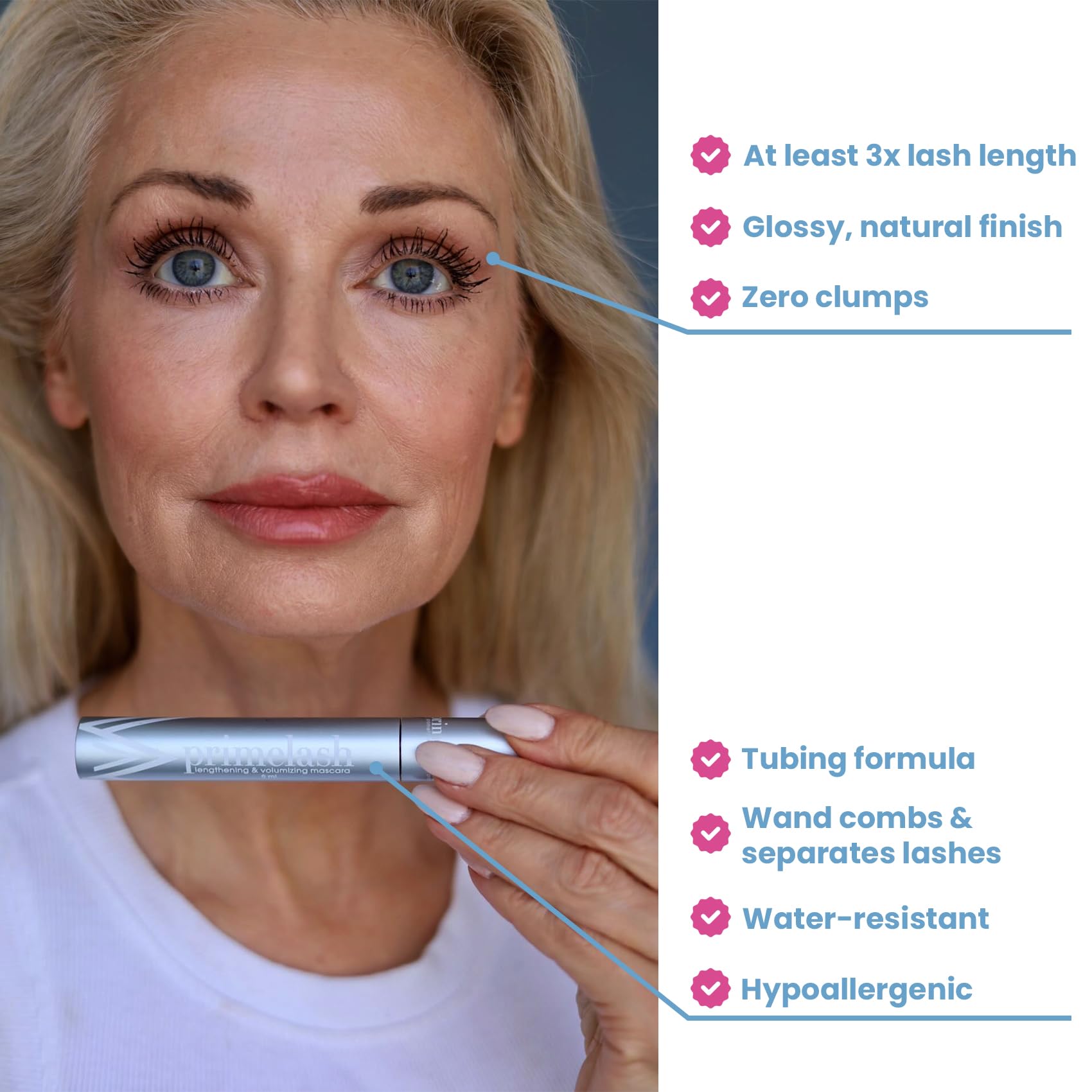 Prime Prometics PrimeLash lifts and defines lashes after two coats.