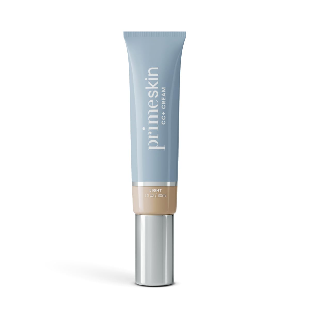 Prime Prometics PrimeSkin CC+ Cream tube closeup showing even tone for mature skin