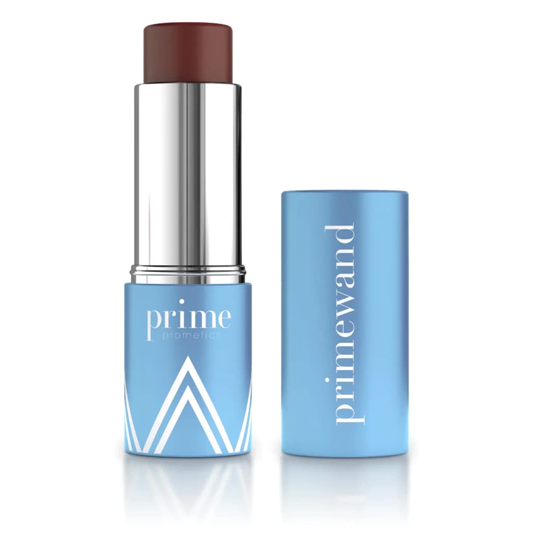 Prime Prometics PrimeWand Pigment face swatch shows universal shade for mature undertones with buildable color