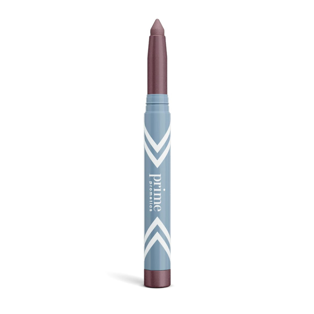 PrimeEyes cream-shadow stick in violet swirls brightens mature eyes with a soft glow.