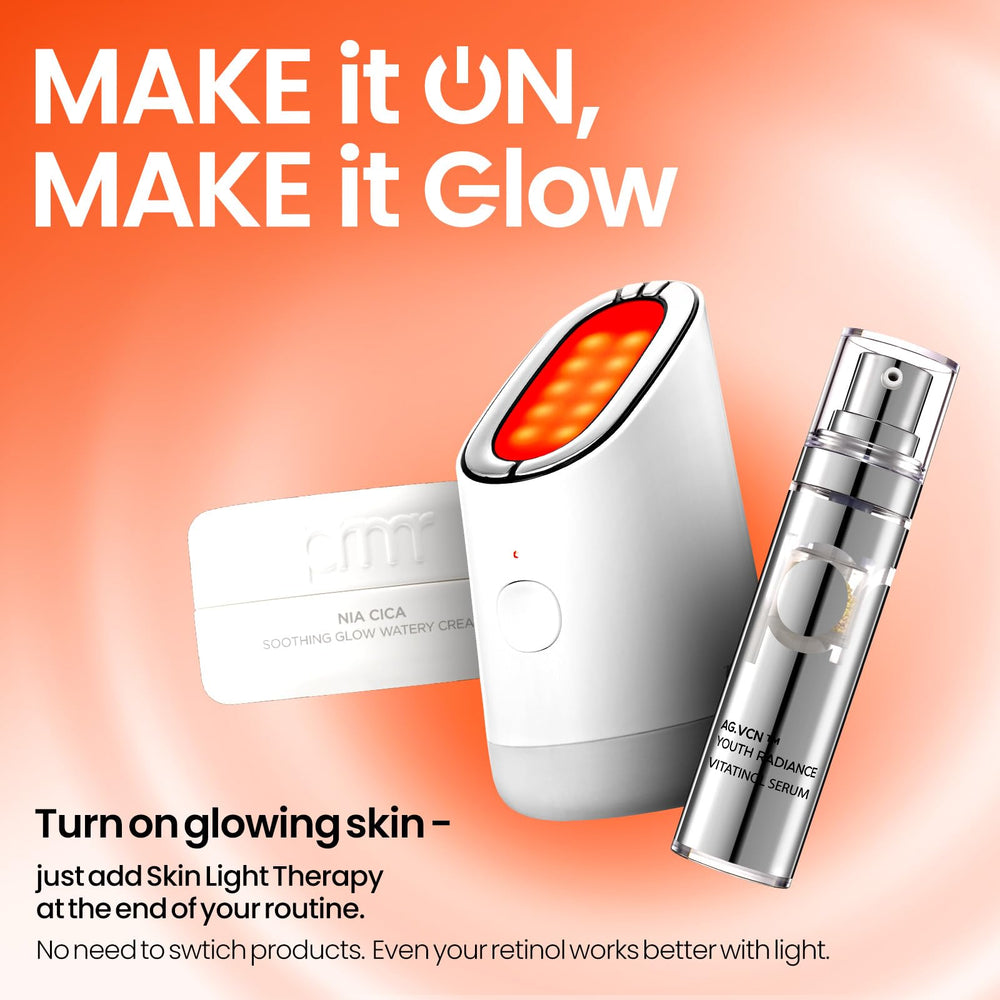 Primera PRMR glow on skin close-up emphasizing radiant finish