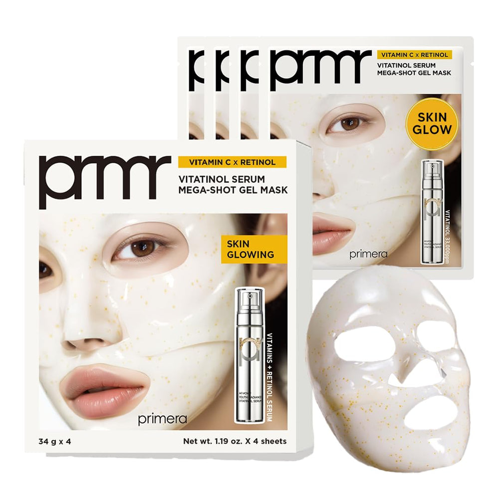 Primera PRMR Vitatinol Serum Mask packaging close-up showcasing premium skincare design