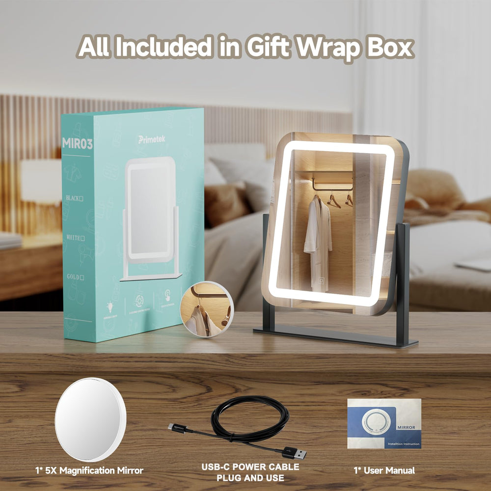 PRIMETEK aluminum-frame mirror emphasizes durability and long-lasting use.