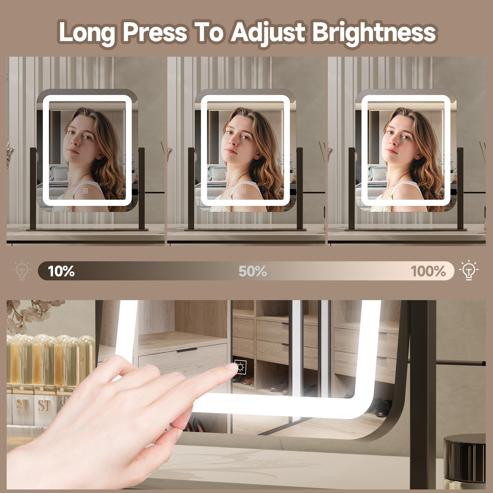 PRIMETEK vanity mirror makes a thoughtful gift for makeup and skincare lovers.