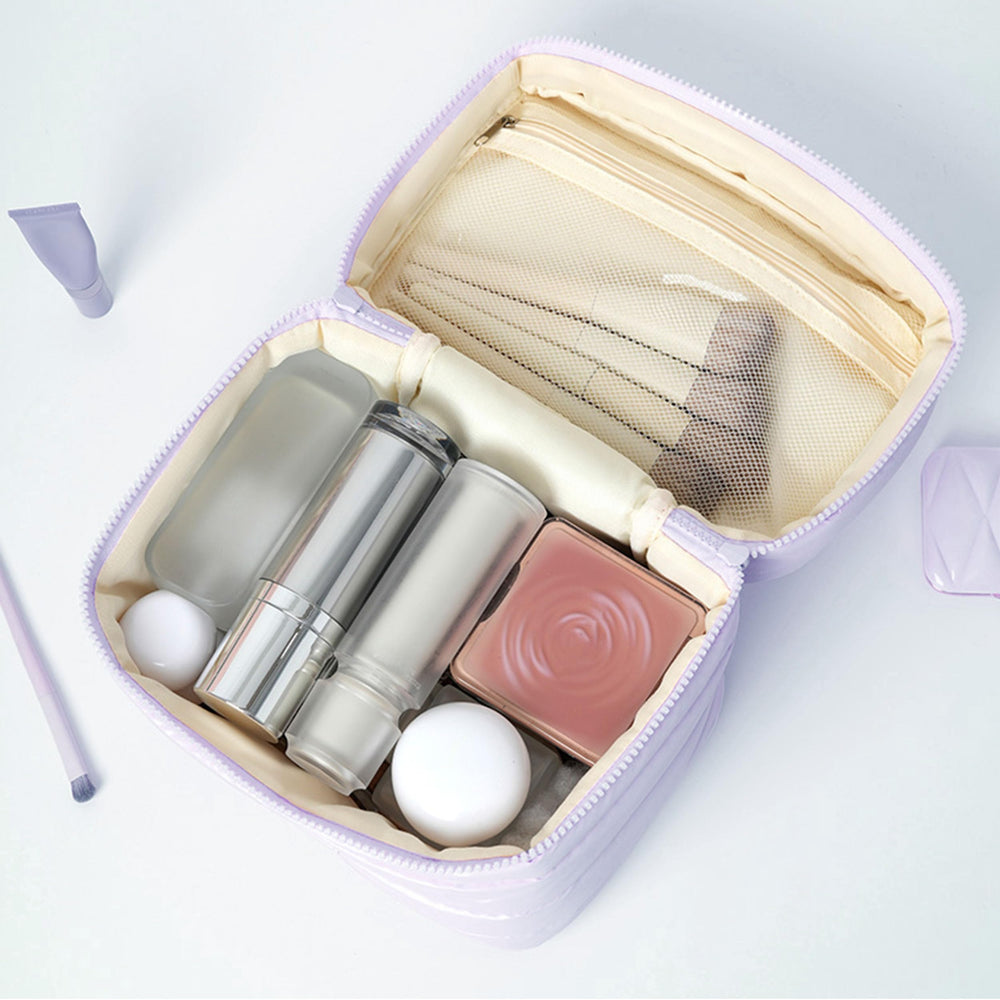 Prite bolso de maquillaje violeta tono violeta, estilo sofisticado
