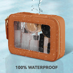 Prite Clear Makeup Bag transparent panel allows quick item location