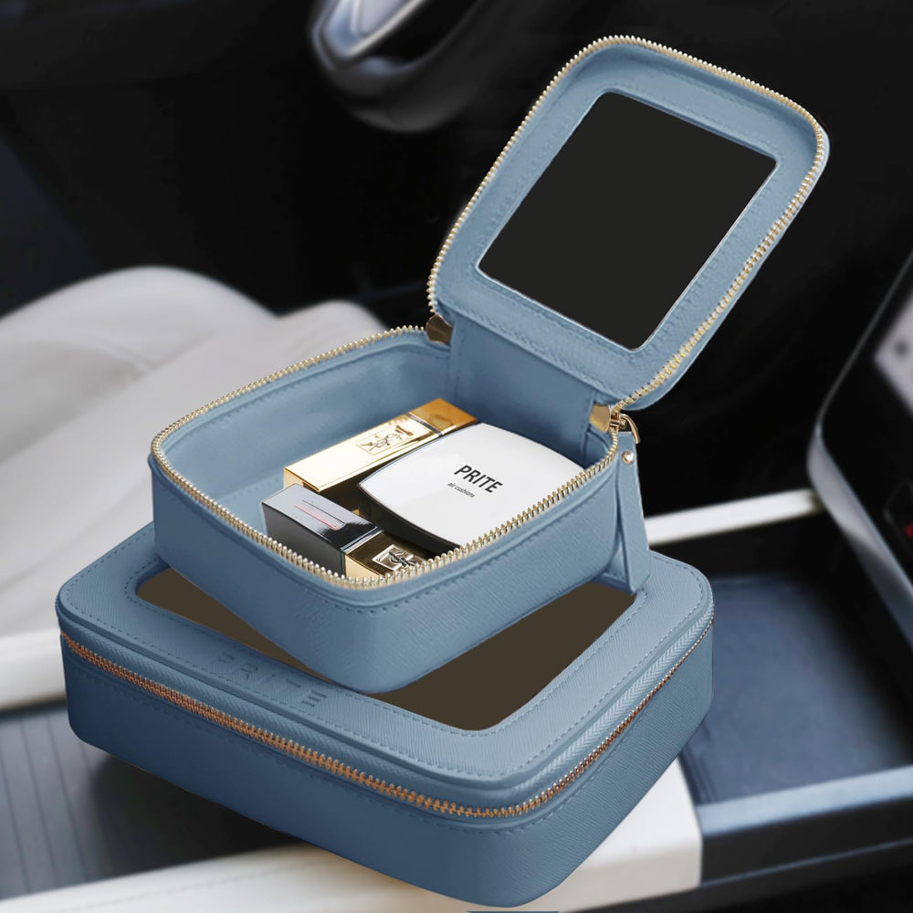 Prite compact design for organizing skincare and tools on the go.