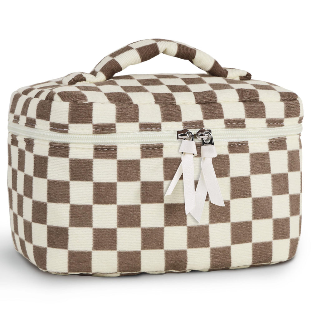Prite corduroy makeup bag floral pattern for travel organization