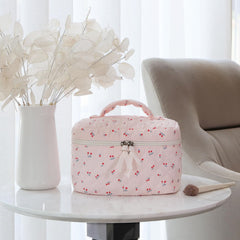 Prite cosmetic bag with gold zipper detail for smooth access and premium finish.