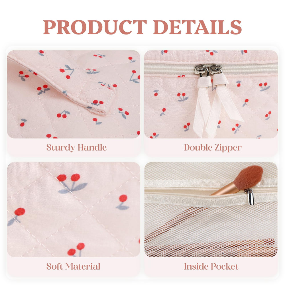 Prite cosmetic bag interior layout demonstrates organized storage for cosmetics and skincare.