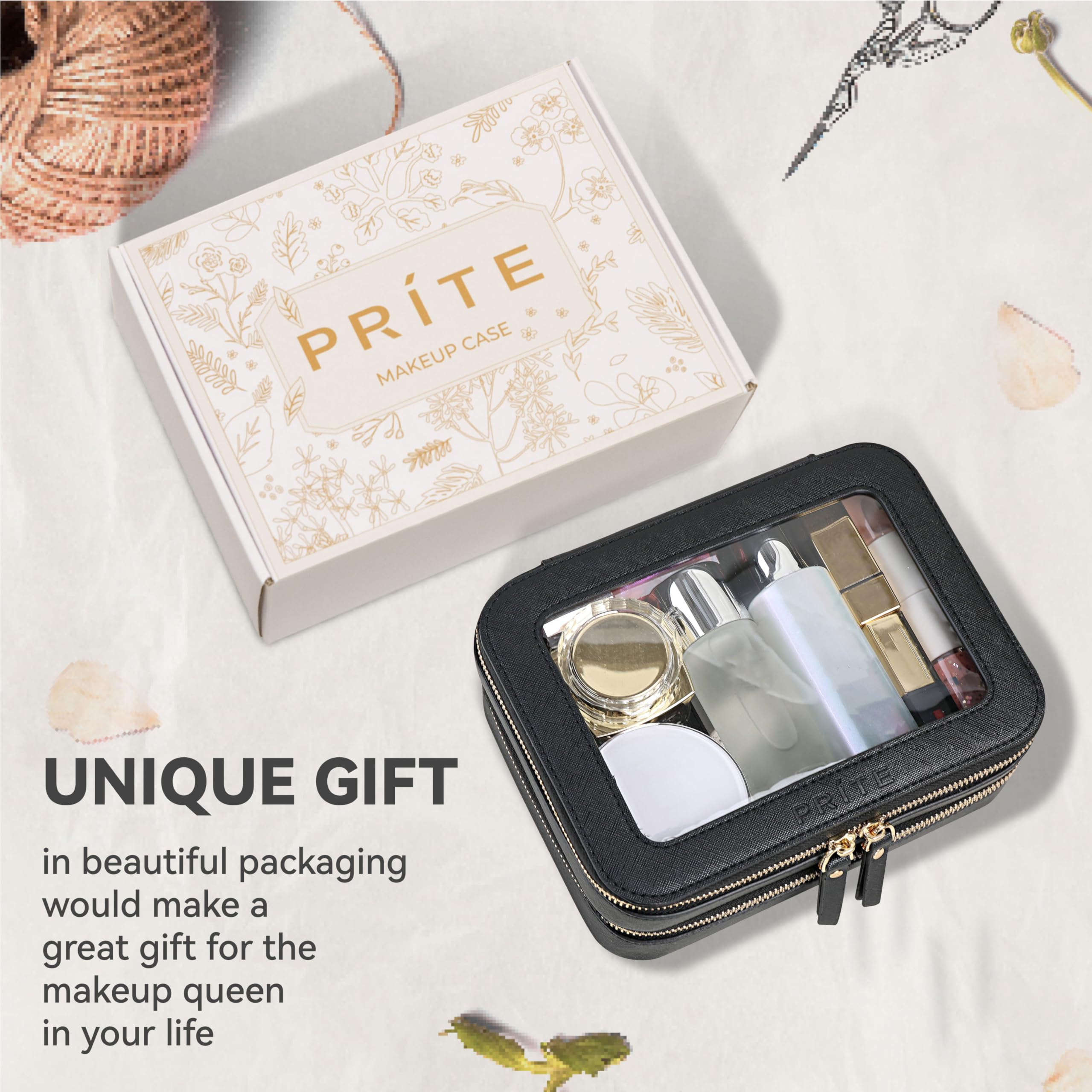 Prite lower-layer storage fits cosmetics and skincare essentials for travel