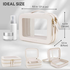 Prite lower-layer cosmetic tote fits cosmetics and toiletries on trips