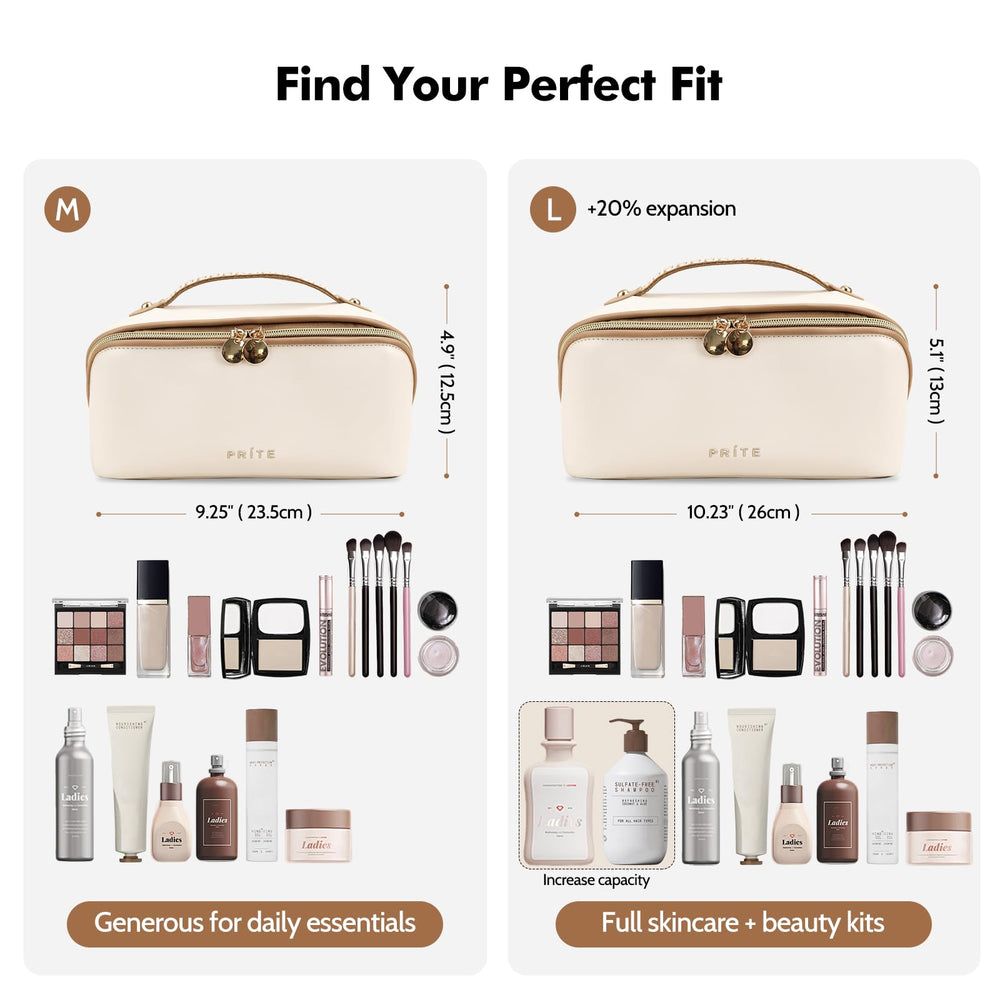 Prite makeup bag clear divider highlights brush organization and separation
