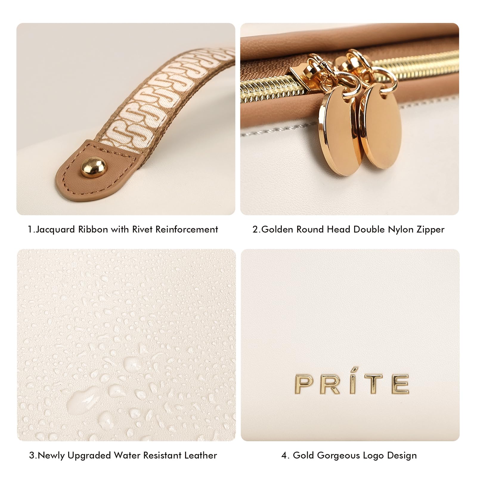 Prite makeup bag durable structure keeps shape under load