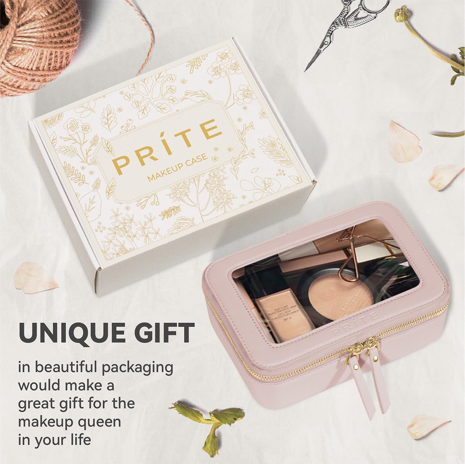 Prite makeup bag is easy to wipe clean after travel or days of use.