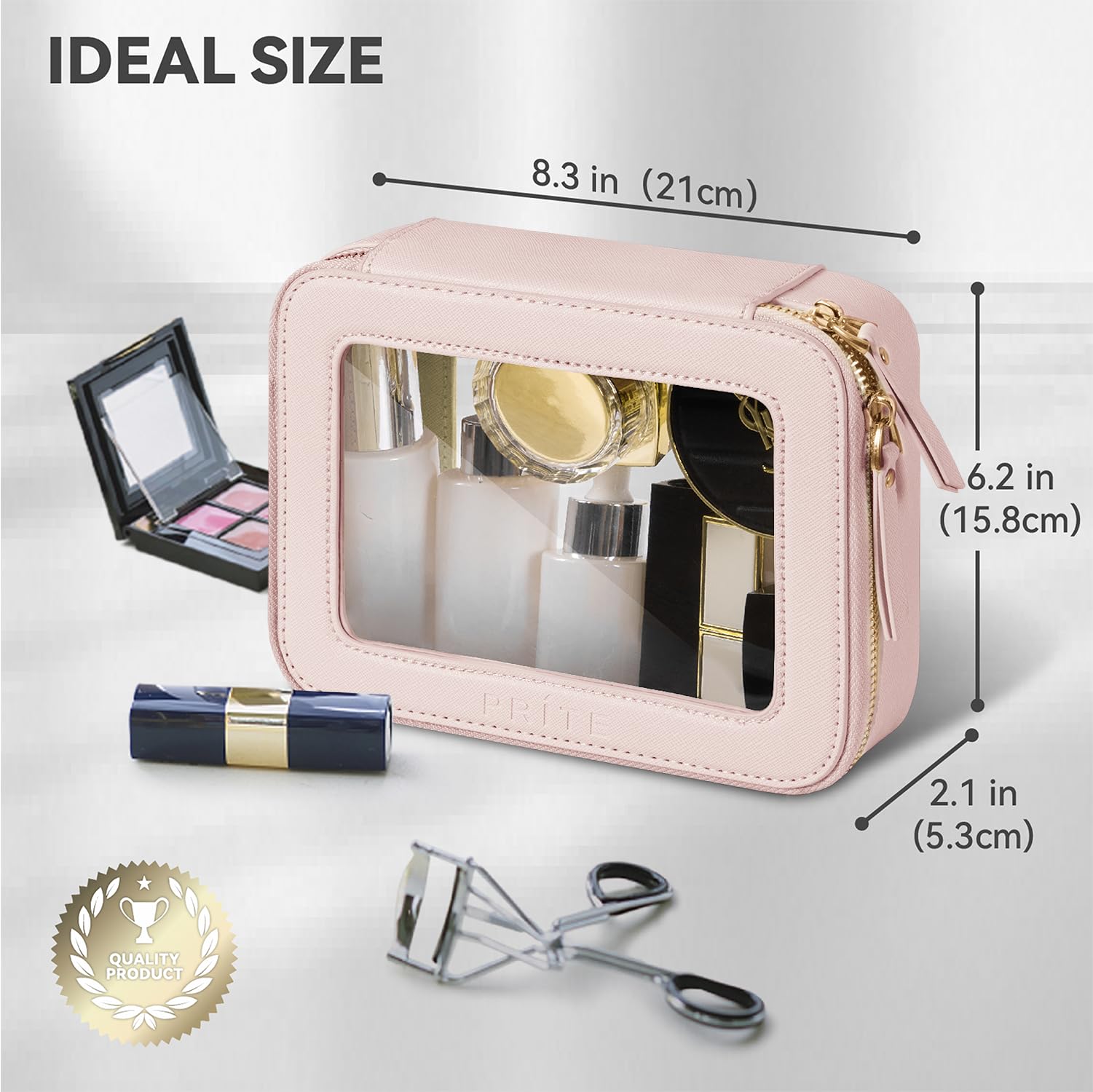 Prite transparent design provides quick access for makeup and skincare items.