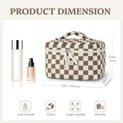 Prite makeup bag with travel handle for easy grabbing