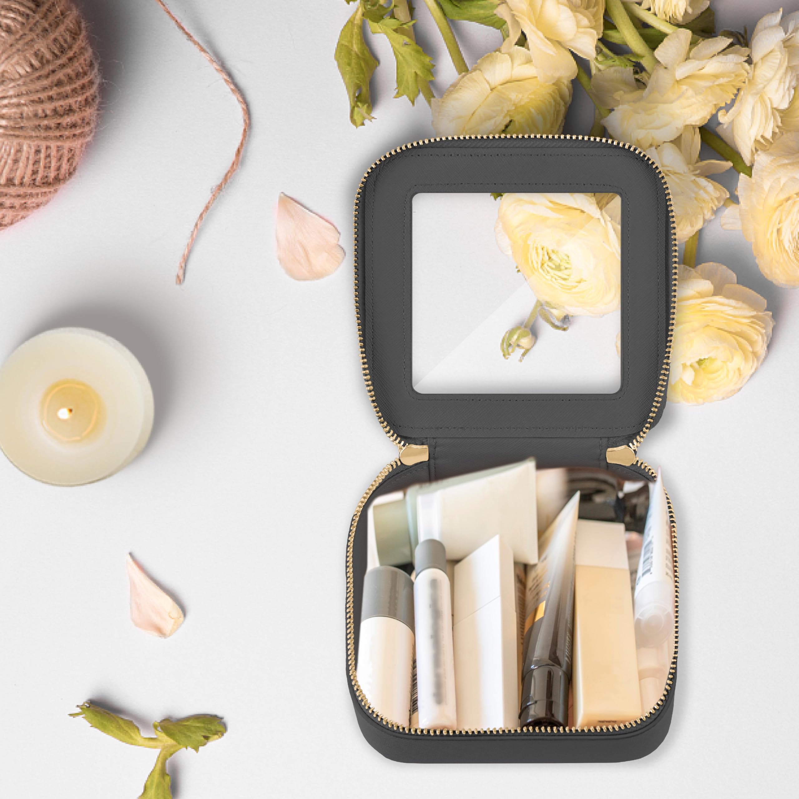 Prite mini clear makeup bag travel pack fits in purses and carry-ons