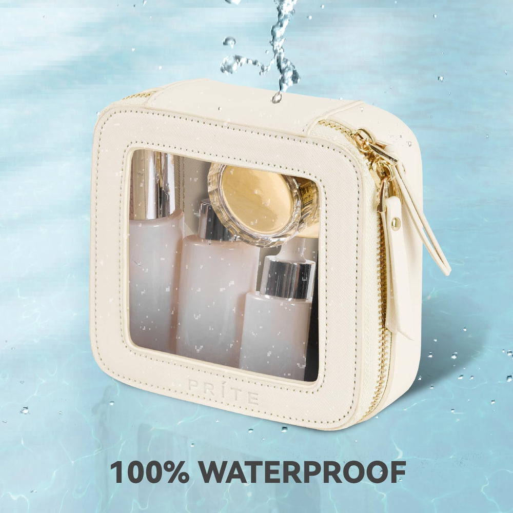 Prite minimalist boxy design makeup case suits stylish daily use and organization.