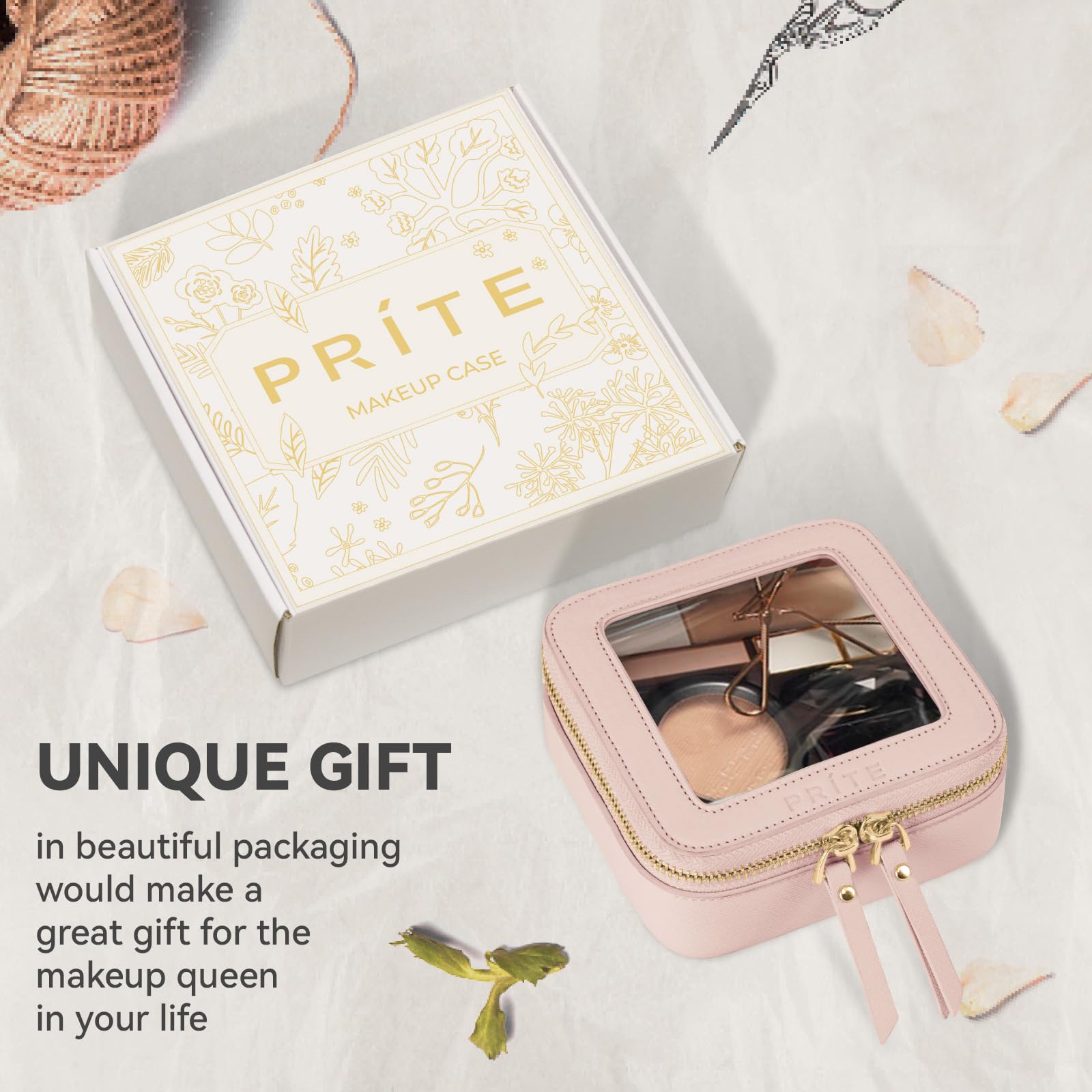 Prite small makeup bag multiuse organizer fits cosmetics skincare brushes and cables