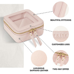 Prite small makeup bag size 5x5x2.1 inches for compact travel