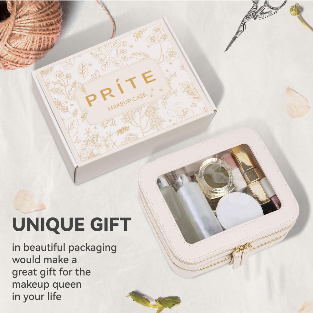 Prite vegan-leather makeup bag with premium craftsmanship and sturdy zippers
