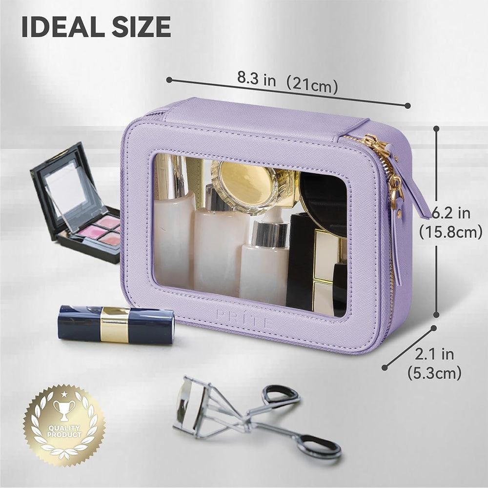 Prite waterproof makeup bag cleans easily with a wipe after travel.