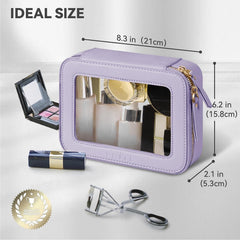 Prite waterproof makeup bag cleans easily with a wipe after travel.