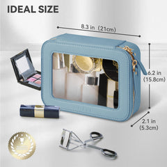 Prite waterproof makeup bag keeps cosmetics safe while commuting or travel.