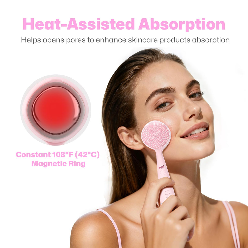 PRITECH 42°C heating back for improved product absorption during massage