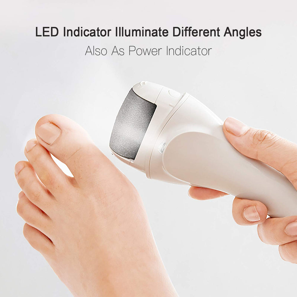 PRITECH device used after a bath to soften hard skin safely.