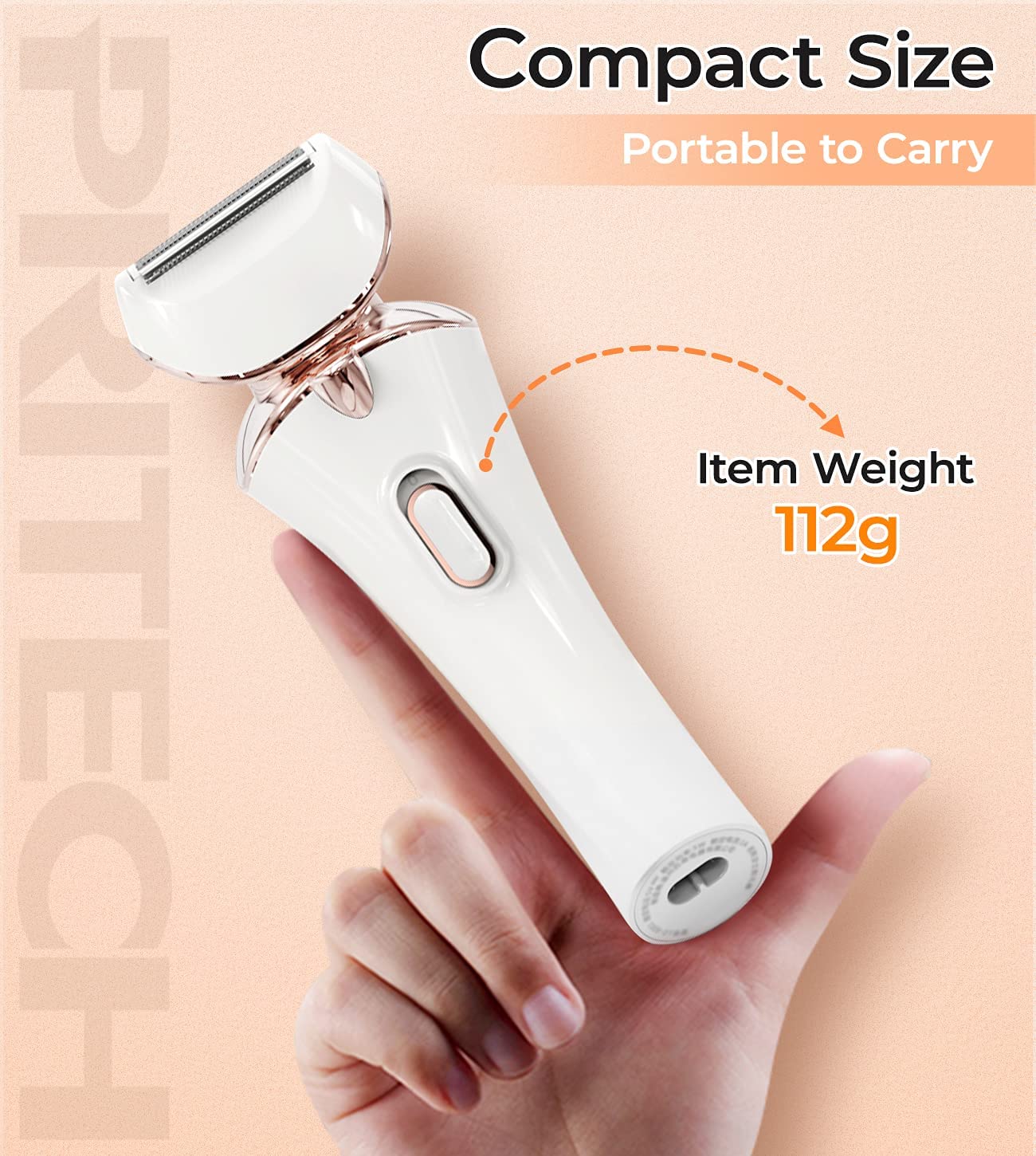 PRITECH compact sleek design fits easily in a handbag.