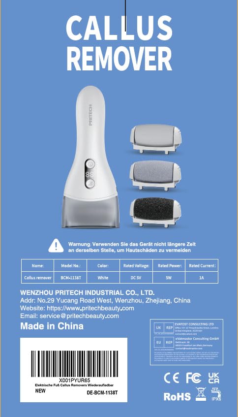 PRITECH Electric Callus Remover replacement rollers for varying skin needs