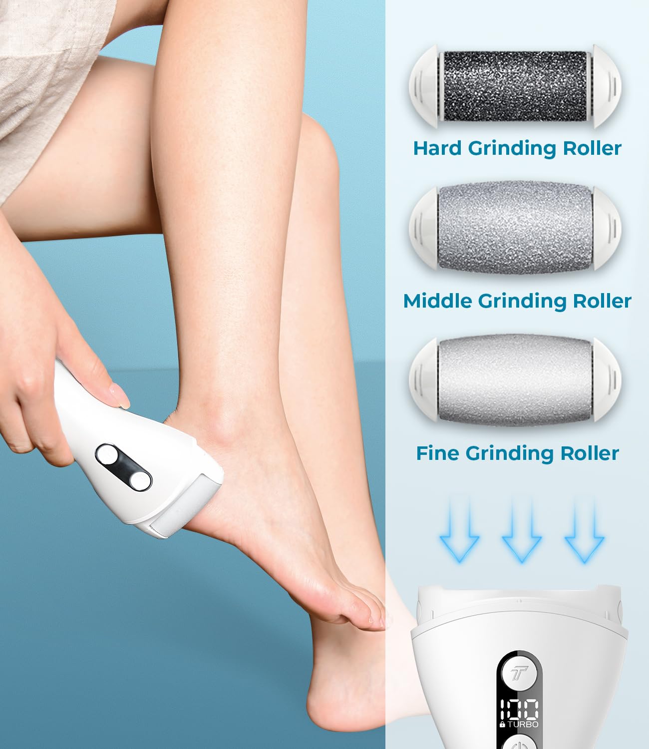 PRITECH Electric Callus Remover waterproof body for wet or dry feet