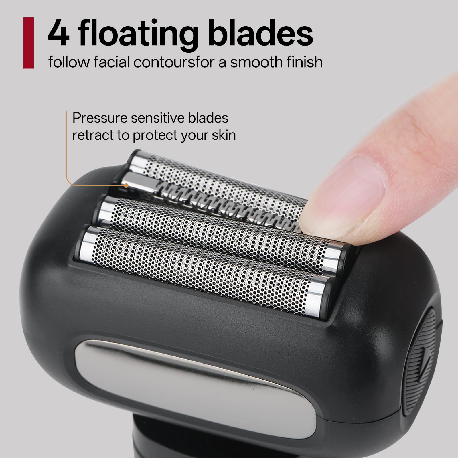 PRITECH electric foil shaver detachable head aids simple cleaning after every shave