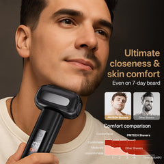 PRITECH electric foil shaver ergonomic handle for a secure, comfortable grip during daily shaves