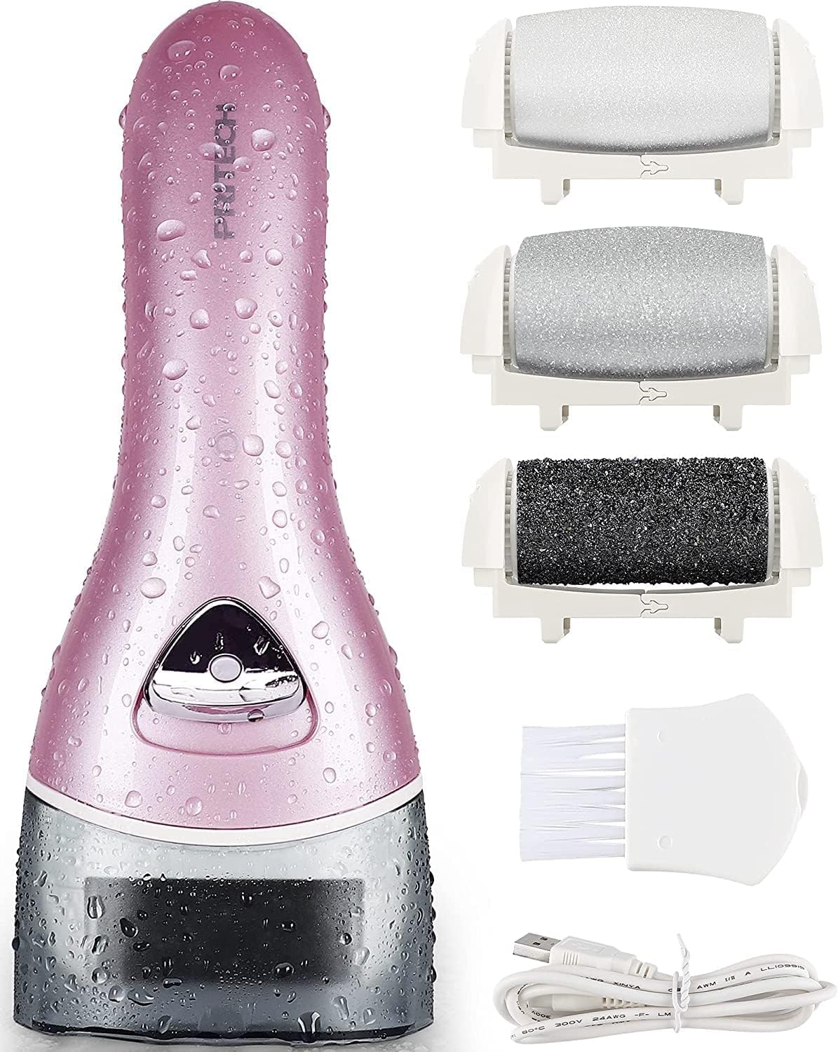 PRITECH electric foot callus remover charging dock enables convenient cordless pedicures.