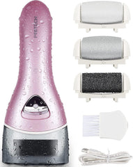 PRITECH electric foot callus remover charging dock enables convenient cordless pedicures.