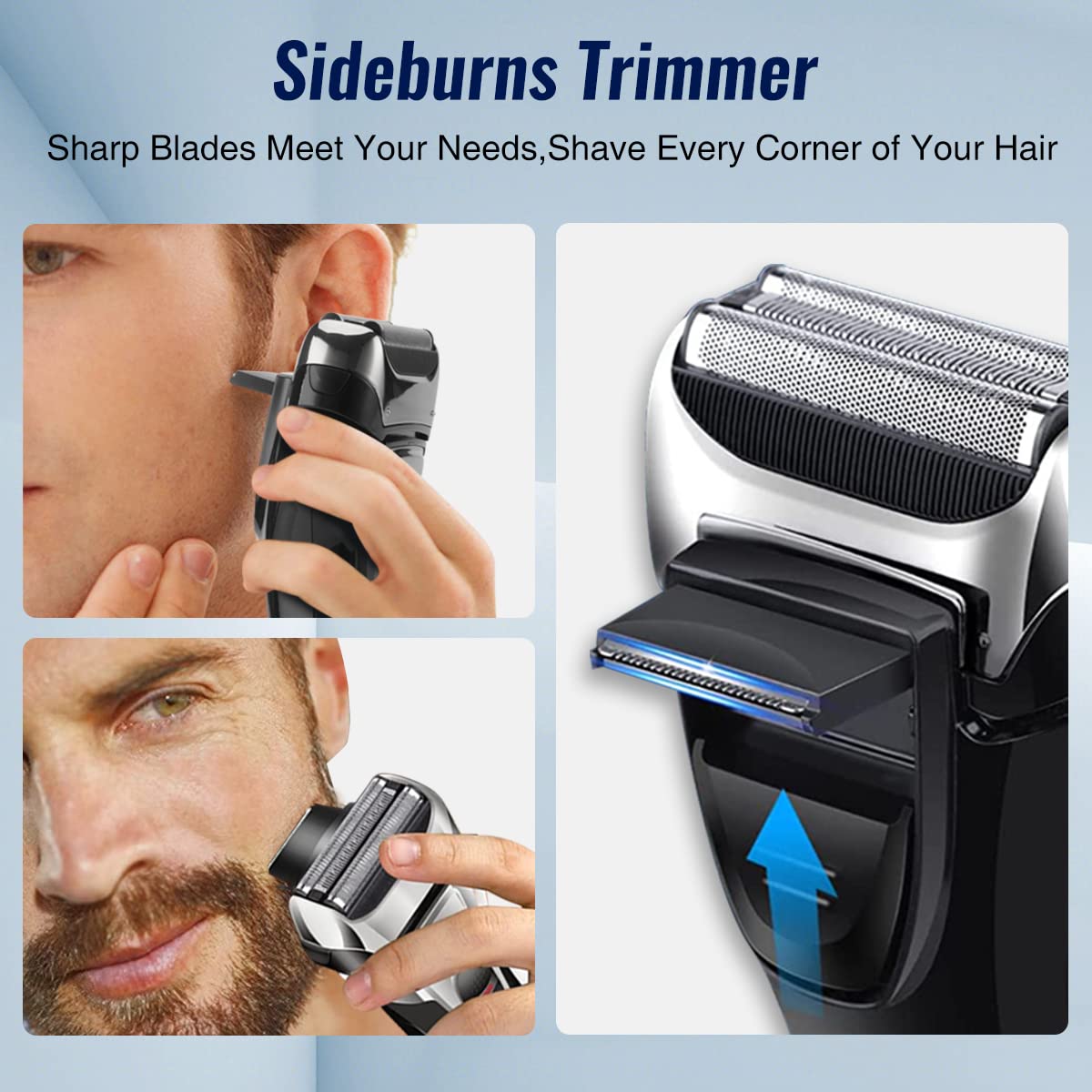 Pritech electric razor in wet-dry setup allows versatile shaving with foam or water rinse.