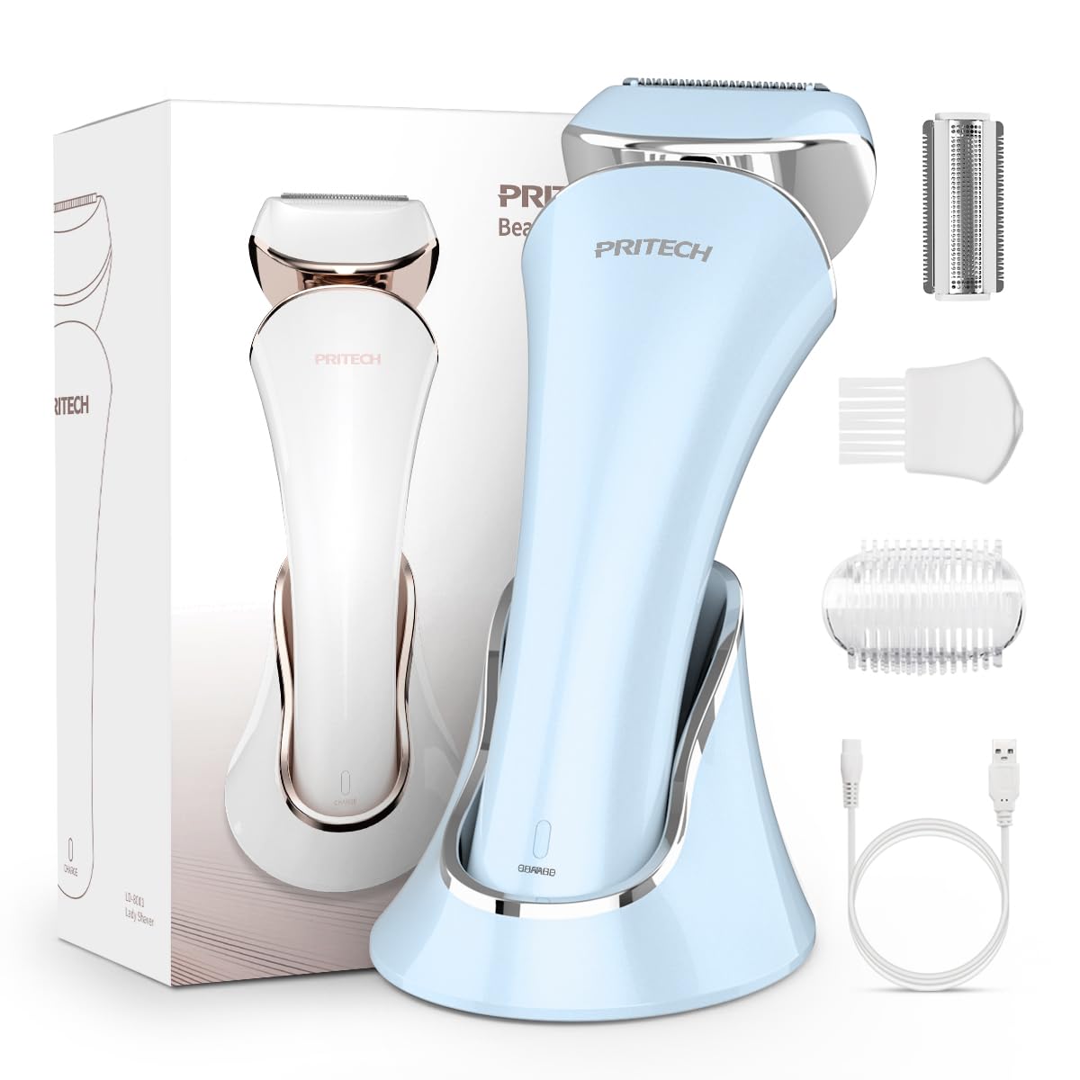 PRITECH electric razor for women close-up blade detail for precise shaving