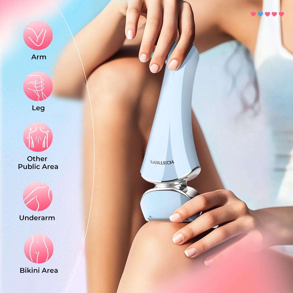 PRITECH electric razor for women ready for wet use in shower