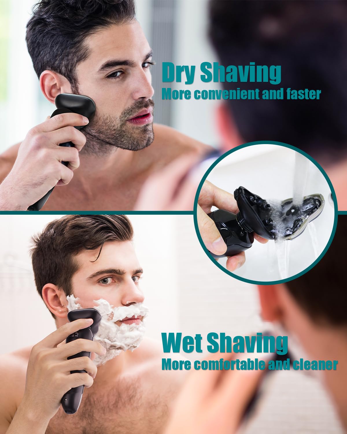 PRITECH electric shaver detachable heads 3in1 design