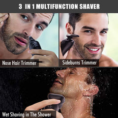 PRITECH electric shaver waterproof design for wet and dry use