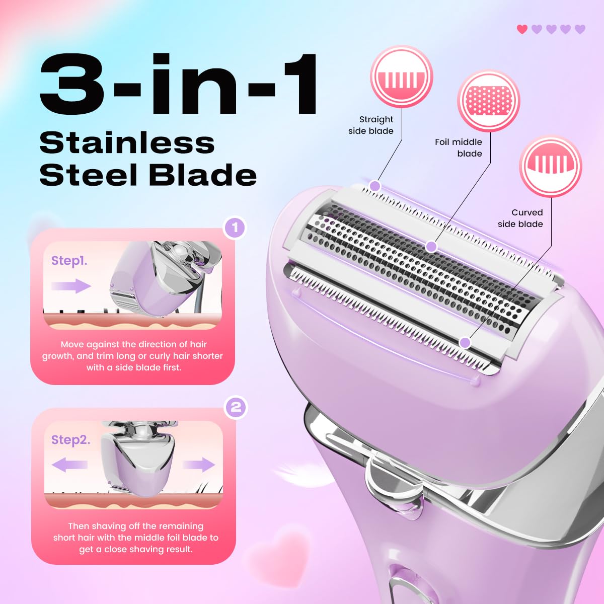 PRITECH shaver for women arms and underarms quick grooming.