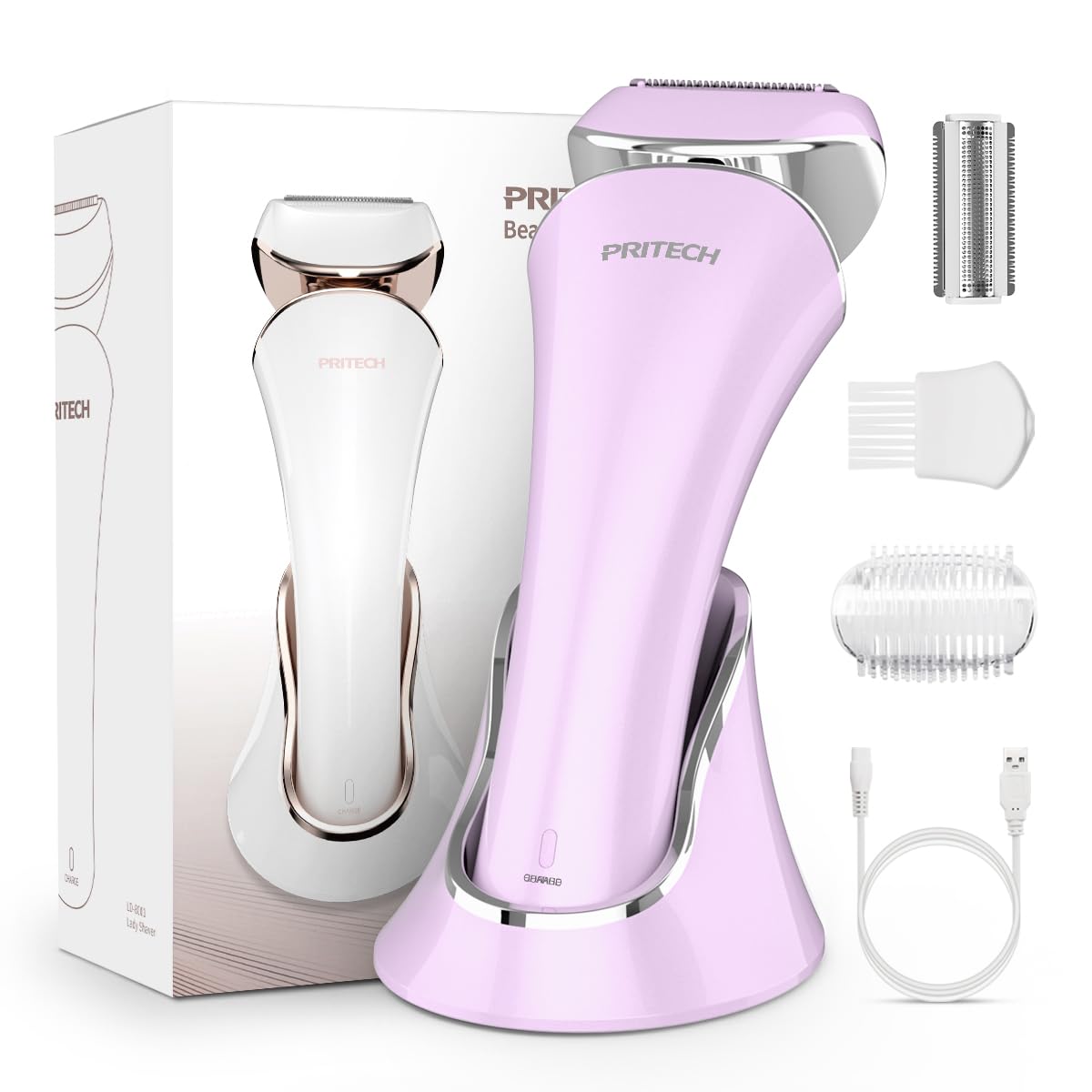 PRITECH electric shaver for women legs close shave for smooth skin.